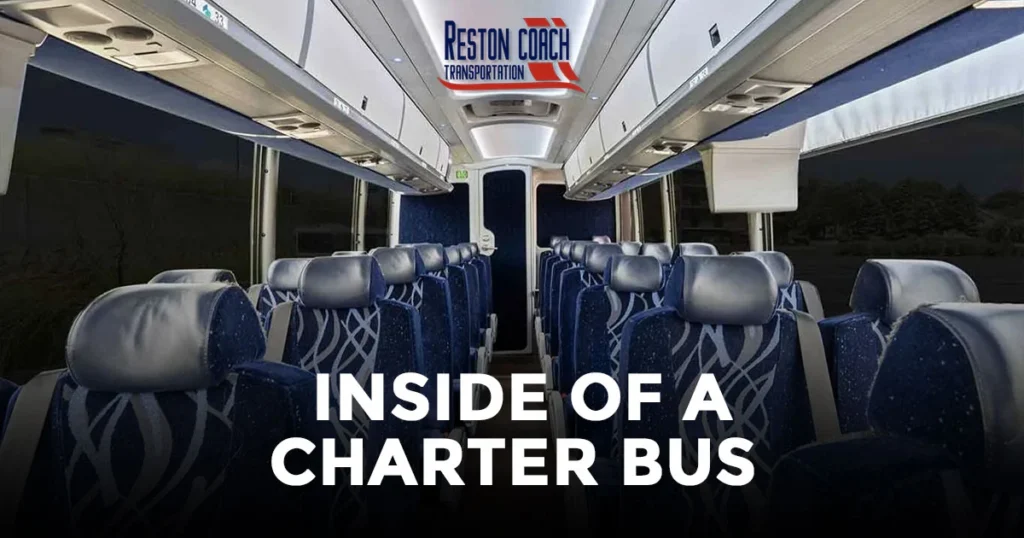 inside of a charter bus