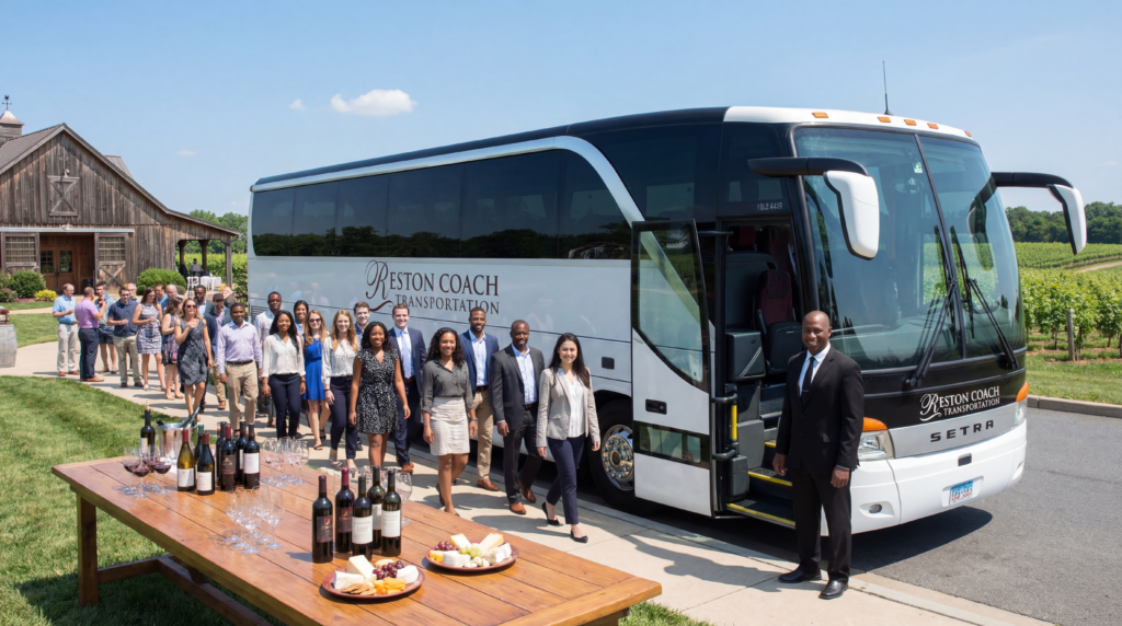 VA Wine Tour Bus Shuttle Transportation 4 wine tours bus tours in Leesburg Virginia 1