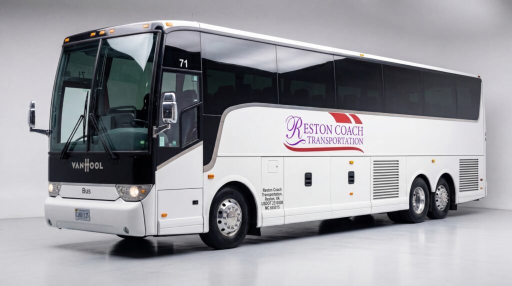 50 55 passenger charter bus for large group bus trips in DC area