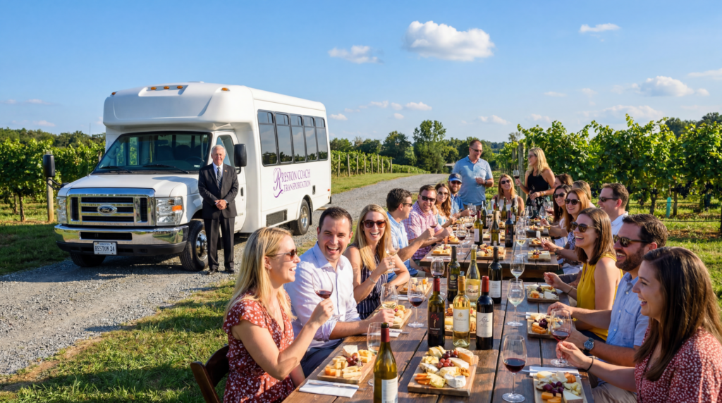 Home 40 Wine tour shuttle bus services in Loudoun Leesburg VA