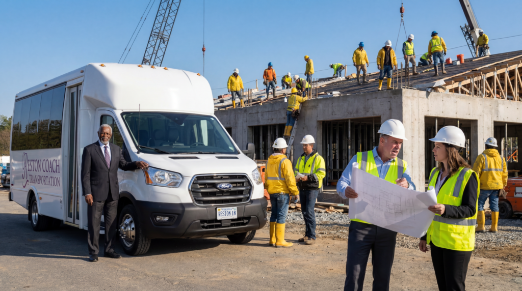 Home 24 job site shuttle bus transportation services in DC areas